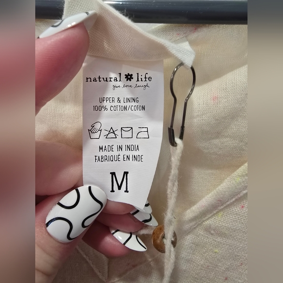 Natural Life Embroidered Cotton Mini Dress Size Medium NWT - Picture 6 of 8